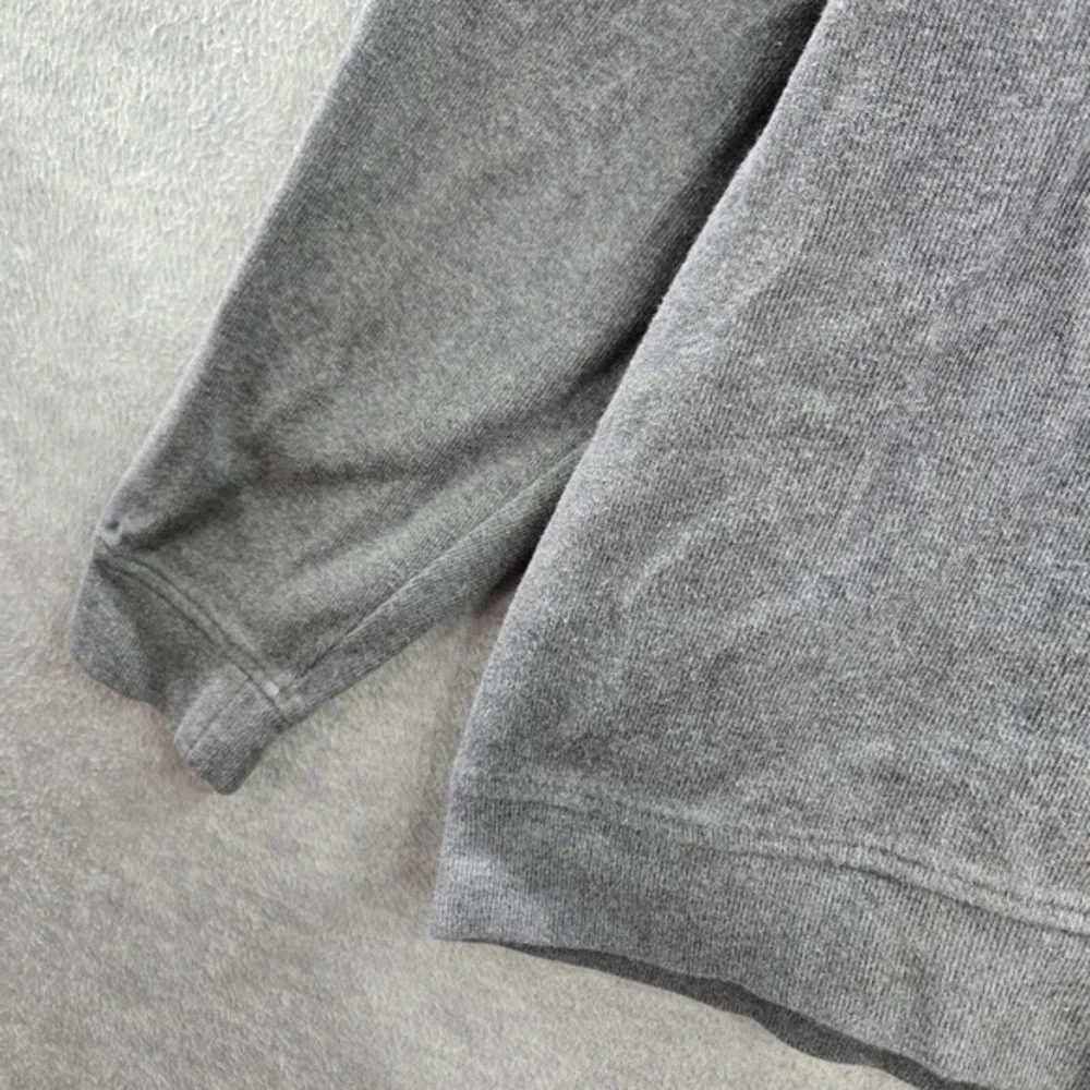 VINTAGE J Crew Men‎ Sweatshirt XL Gray Fleece Pockets 1/4 Zip Long Sleeve Y2K